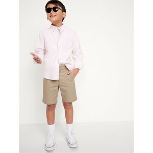 Old Navy Boys Rolled Oats Khaki Uniform Chino Shorts Size 12, Adjustable Waist
